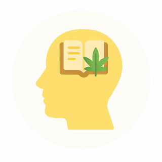 Mind with book and leaf illustration