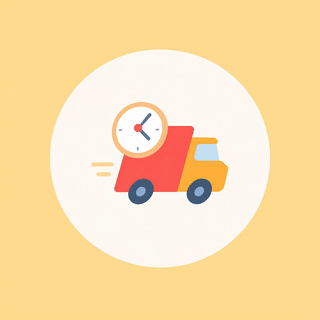 Animated truck with clock symbol