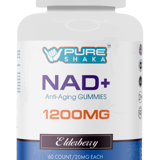 Elderberry anti-aging gummy supplement bottle