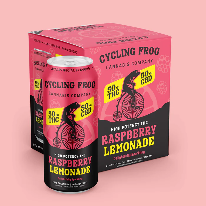 Cycling Frog 50mg THC & 50mg CBD/ Raspberry Lemonade - Image 2